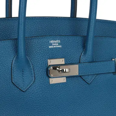 HERMÈS Pre-owned Hermes Birkin 35 Bleu de Galice Togo Palladium Hardware | Thumbnail 7 HERMÈS Pre-owned Hermes Birkin 35 Bleu de Galice Togo Palladium Hardware | Thumbnail 7