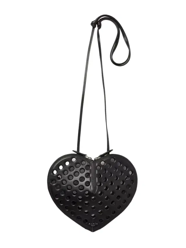 Le Coeur Perforated Leather Shoulder Bag