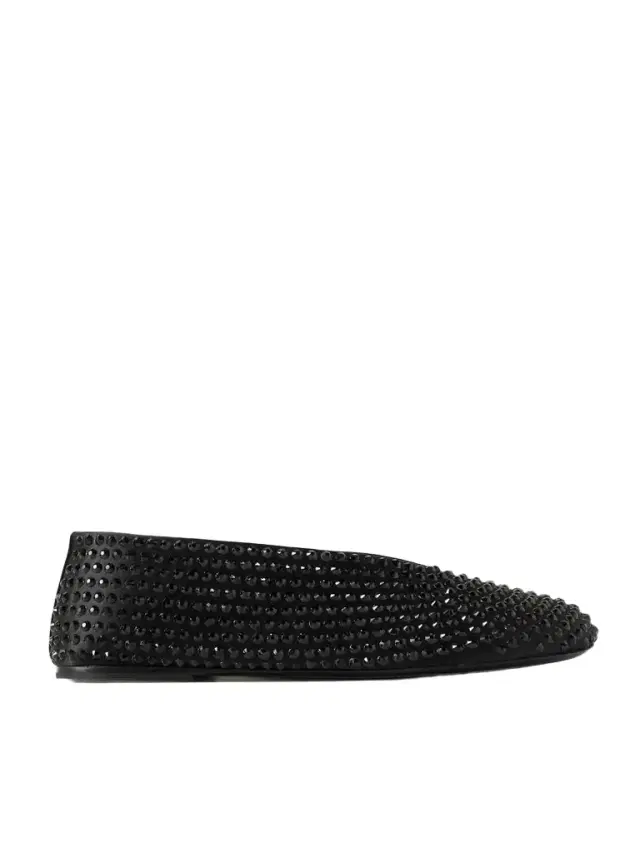 Marcy Crystal-embellished Satin Ballet Flats