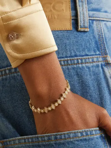 KOLOURS JEWELRY Hexagon Large 18-karat Gold Diamond Bracelet | Thumbnail 2 KOLOURS JEWELRY Hexagon Large 18-karat Gold Diamond Bracelet | Thumbnail 2