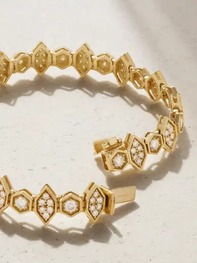 KOLOURS JEWELRY Hexagon Large 18-karat Gold Diamond Bracelet | Thumbnail 3 KOLOURS JEWELRY Hexagon Large 18-karat Gold Diamond Bracelet | Thumbnail 3