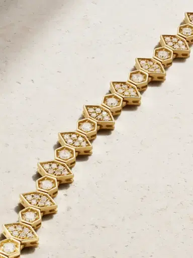 KOLOURS JEWELRY Hexagon Large 18-karat Gold Diamond Bracelet | Thumbnail 4 KOLOURS JEWELRY Hexagon Large 18-karat Gold Diamond Bracelet | Thumbnail 4