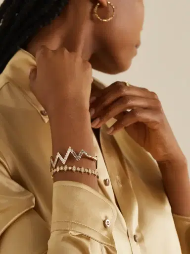 KOLOURS JEWELRY Hexagon Large 18-karat Gold Diamond Bracelet | Thumbnail 5 KOLOURS JEWELRY Hexagon Large 18-karat Gold Diamond Bracelet | Thumbnail 5