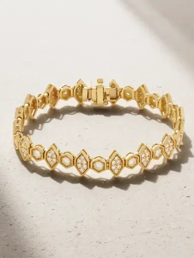 KOLOURS JEWELRY Hexagon Large 18-karat Gold Diamond Bracelet | Thumbnail 1 KOLOURS JEWELRY Hexagon Large 18-karat Gold Diamond Bracelet | Thumbnail 1