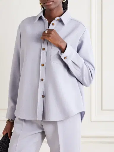 Blazé Milano Anabas Embroidered Wool-crepe Shirt | Thumbnail 3 Blazé Milano Anabas Embroidered Wool-crepe Shirt | Thumbnail 3
