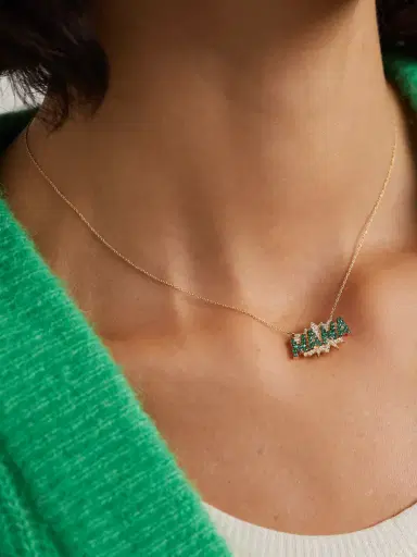 Diane Kordas Mama 18-karat Gold, Emerald And Diamond Necklace | Thumbnail 2 Diane Kordas Mama 18-karat Gold, Emerald And Diamond Necklace | Thumbnail 2