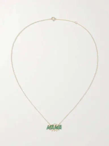 Diane Kordas Mama 18-karat Gold, Emerald And Diamond Necklace | Thumbnail 4 Diane Kordas Mama 18-karat Gold, Emerald And Diamond Necklace | Thumbnail 4