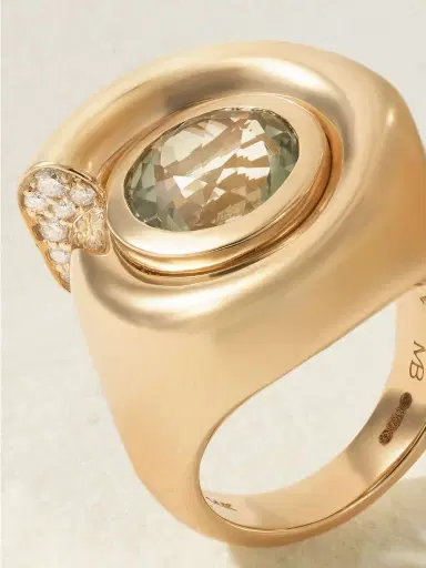 Mason and Books Nautilus 14-karat Gold, Prasiolite And Diamond Ring | Thumbnail 4 Mason and Books Nautilus 14-karat Gold, Prasiolite And Diamond Ring | Thumbnail 4
