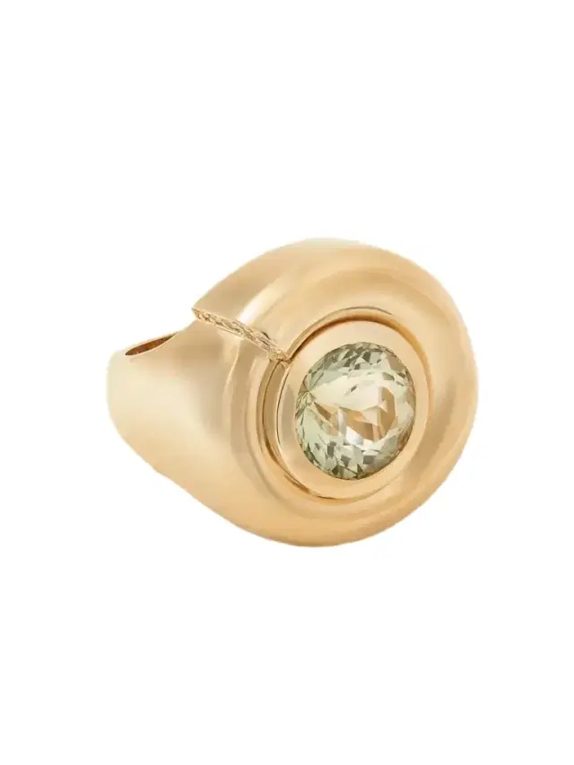 Nautilus 14-karat Gold, Prasiolite And Diamond Ring