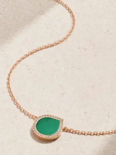 Repossi Antifer 18-karat Rose Gold, Malachite And Diamond Necklace | Thumbnail 1 Repossi Antifer 18-karat Rose Gold, Malachite And Diamond Necklace | Thumbnail 1