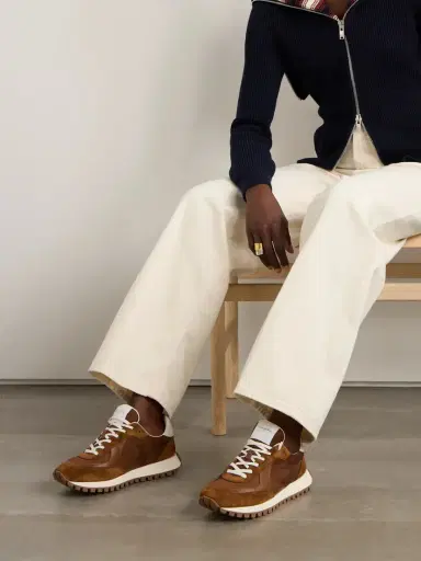 Gianvito Rossi Gravel Suede, Leather And Shell Sneakers | Thumbnail 2