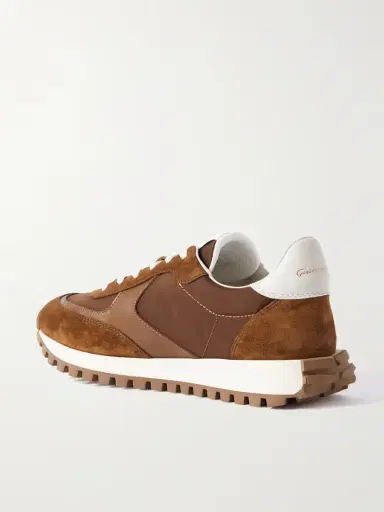 Gianvito Rossi Gravel Suede, Leather And Shell Sneakers | Thumbnail 3