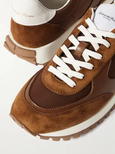 Gianvito Rossi Gravel Suede, Leather And Shell Sneakers | Thumbnail 4
