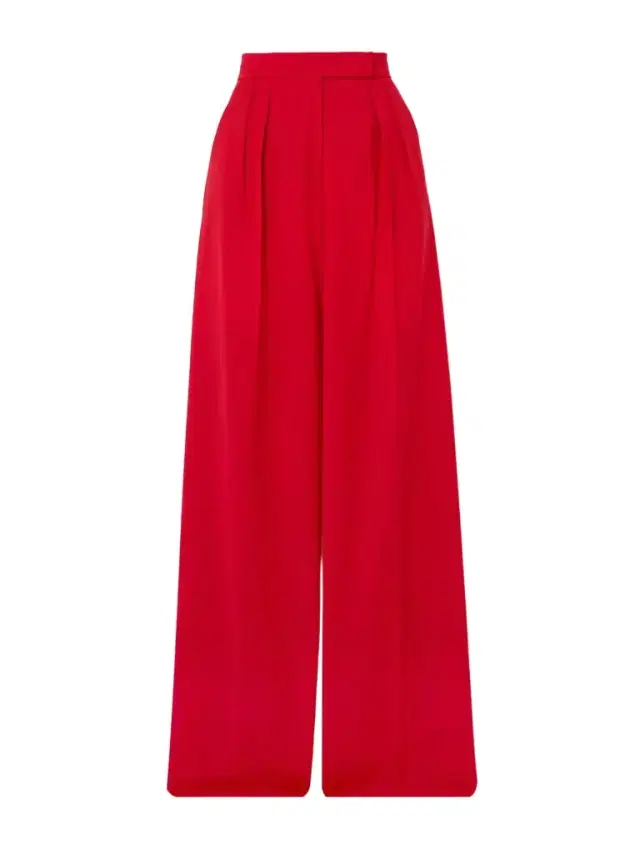 Rimini Pleated Wool-crepe Wide-leg Pants - UK 18