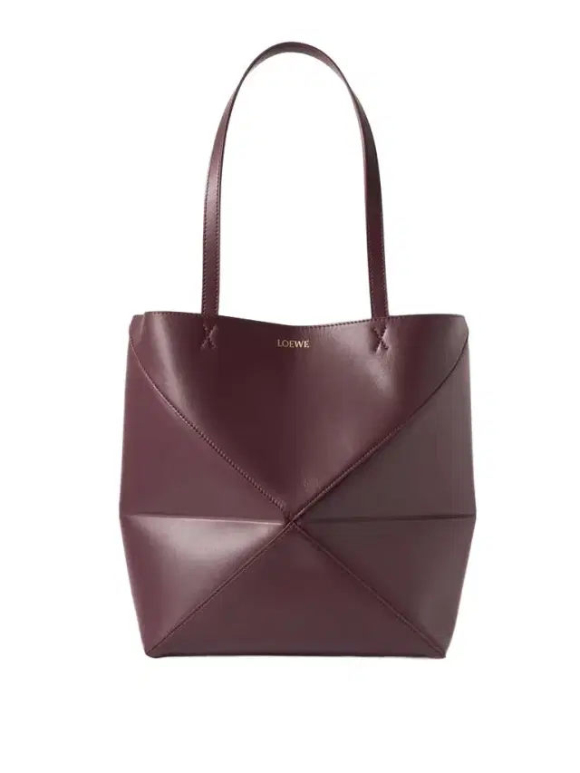 Puzzle Fold Convertible Medium Leather Tote