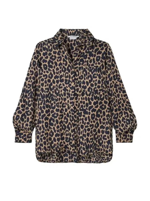 Etna Leopard-print Silk Shirt - UK 14