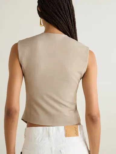 The Frankie Shop Maesa Asymmetric Canvas Vest | Thumbnail 3