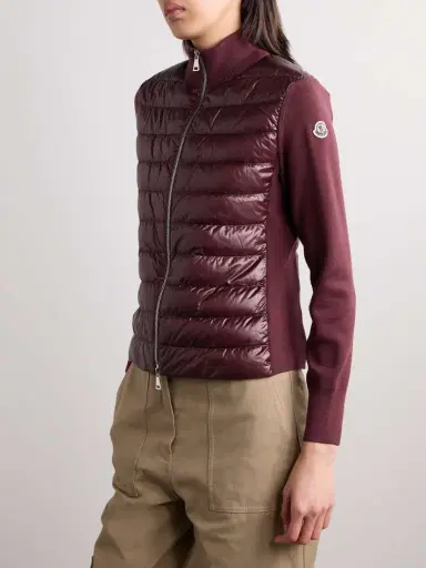 Moncler Ribbed Wool And Quilted Shell Down Jacket - xx large | Thumbnail 3