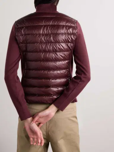 Moncler Ribbed Wool And Quilted Shell Down Jacket - xx large | Thumbnail 4