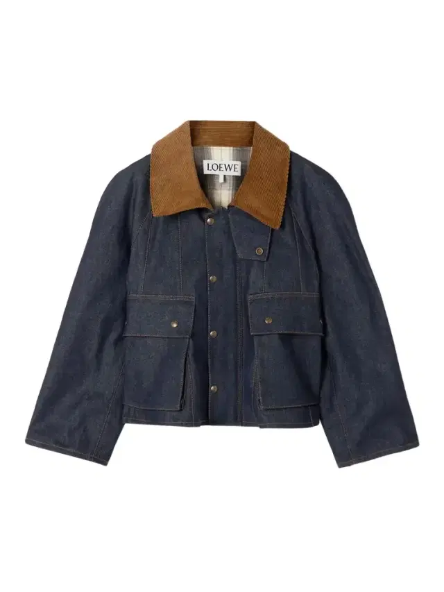 Cotton-corduroy And Leather-trimmed Denim Jacket