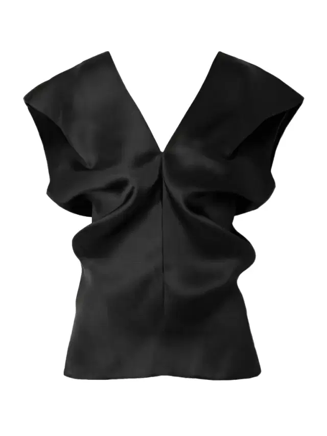 Ami Draped Silk-gazar Top