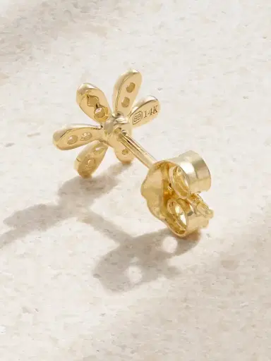 Sydney Evan Daisy 14-karat Gold Diamond Single Earring | Thumbnail 3 Sydney Evan Daisy 14-karat Gold Diamond Single Earring | Thumbnail 3