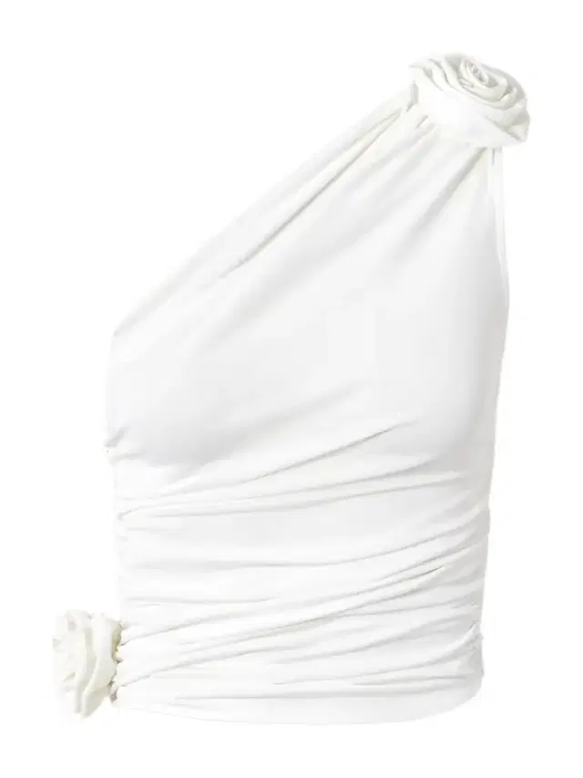 One-shoulder Embellished Ruched Stretch-jersey Top