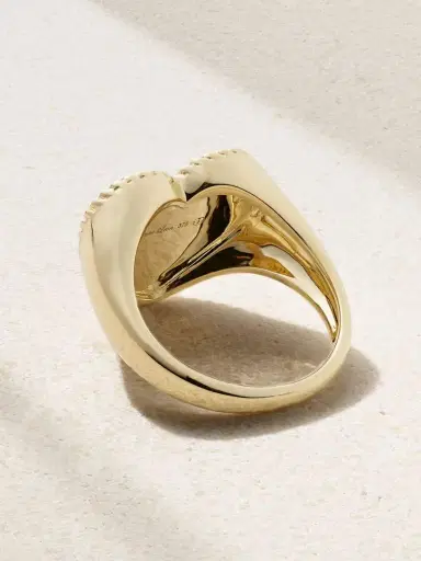 Yvonne Léon Chevalière Coeur 9-karat Gold, Onyx And Diamond Ring | Thumbnail 3