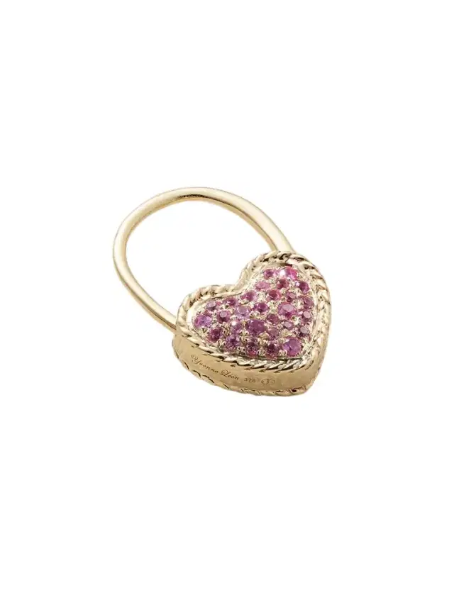Créole Cadenas Coeur 9-karat Gold Sapphire Single Earring