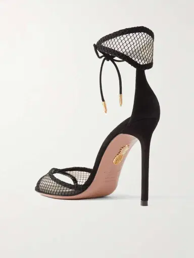 Aquazzura Wicked 105 Suede-trimmed Mesh Sandals | Thumbnail 3