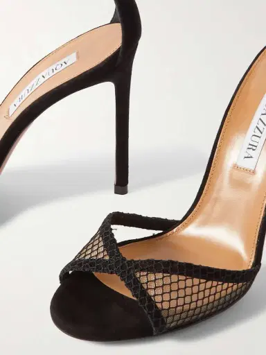 Aquazzura Wicked 105 Suede-trimmed Mesh Sandals | Thumbnail 4