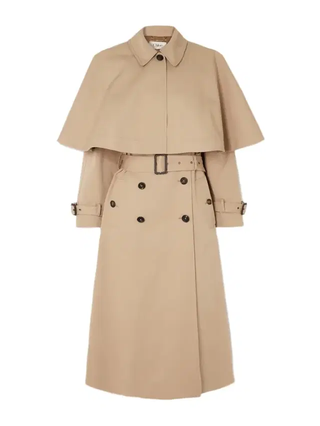 Layered Leather-trimmed Organic Cotton-gabardine Trench Coat