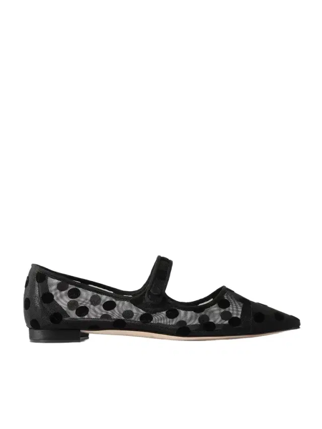 Campari Grosgrain-trimmed Flocked Mesh Ballet Flats