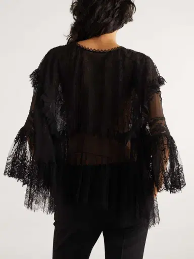 Chloé Lace-trimmed Embroidered Silk-chiffon Blouse | Thumbnail 3