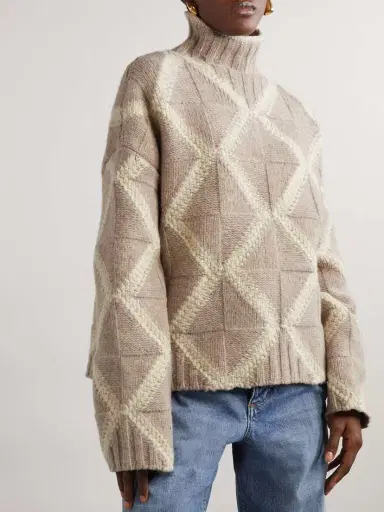Bottega Veneta Argyle Intarsia-knit Wool Turtleneck weater | Thumbnail 3