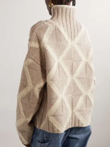 Bottega Veneta Argyle Intarsia-knit Wool Turtleneck weater | Thumbnail 4