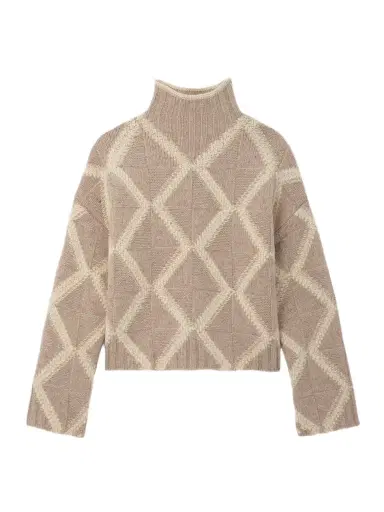 Bottega Veneta Argyle Intarsia-knit Wool Turtleneck weater | Thumbnail 1
