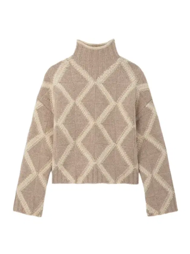 Argyle Intarsia-knit Wool Turtleneck weater