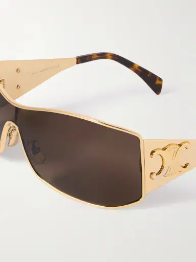 CELINE Eyewear Rectangular-frame Gold-tone Sunglasses | Thumbnail 4 CELINE Eyewear Rectangular-frame Gold-tone Sunglasses | Thumbnail 4