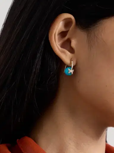 Sydney Evan Butterfly 14-karat Gold, Turquoise And Diamond Earrings | Thumbnail 2 Sydney Evan Butterfly 14-karat Gold, Turquoise And Diamond Earrings | Thumbnail 2