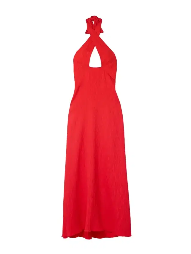 Light Heart Cutout Crinkled-gauze Halterneck Maxi Dress