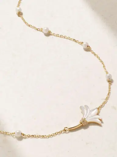 L’Atelier Nawbar Psychedeliah Small 18-karat Gold, Diamond And Mother-of-pearl Necklace | Thumbnail 4 L’Atelier Nawbar Psychedeliah Small 18-karat Gold, Diamond And Mother-of-pearl Necklace | Thumbnail 4