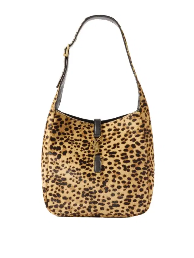 Le 5 À 7 Supple Small Leather-trimmed Leopard-print Pony Hair Shoulder Bag