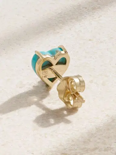 Sydney Evan 14-karat Gold, Turquoise And Diamond Single Earring | Thumbnail 3 Sydney Evan 14-karat Gold, Turquoise And Diamond Single Earring | Thumbnail 3