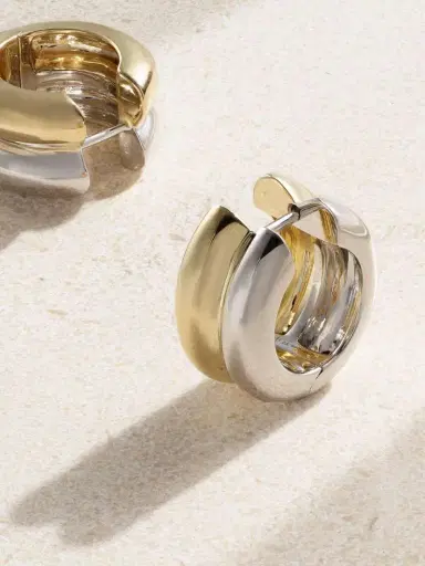 Yvonne Léon Paire De Créoles Bouées 9-karat White And Yellow Gold Earrings | Thumbnail 3 Yvonne Léon Paire De Créoles Bouées 9-karat White And Yellow Gold Earrings | Thumbnail 3