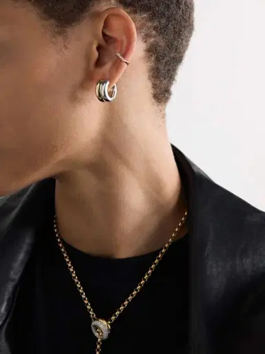 Yvonne Léon Paire De Créoles Bouées 9-karat White And Yellow Gold Earrings | Thumbnail 4 Yvonne Léon Paire De Créoles Bouées 9-karat White And Yellow Gold Earrings | Thumbnail 4
