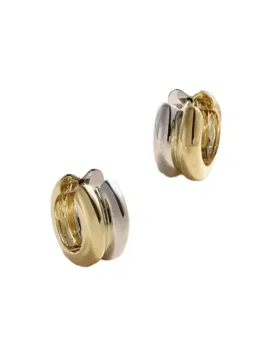 Yvonne Léon Paire De Créoles Bouées 9-karat White And Yellow Gold Earrings | Thumbnail 1 Yvonne Léon Paire De Créoles Bouées 9-karat White And Yellow Gold Earrings | Thumbnail 1