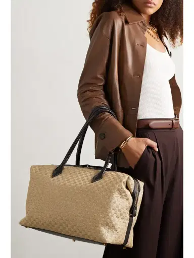 Métier Vérité All Day Leather-trimmed Woven Straw Tote | Thumbnail 2 Métier Vérité All Day Leather-trimmed Woven Straw Tote | Thumbnail 2