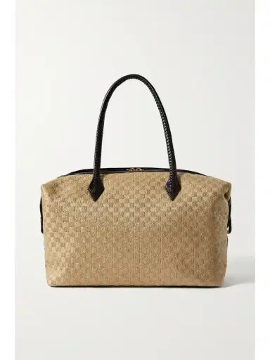 Métier Vérité All Day Leather-trimmed Woven Straw Tote | Thumbnail 1 Métier Vérité All Day Leather-trimmed Woven Straw Tote | Thumbnail 1