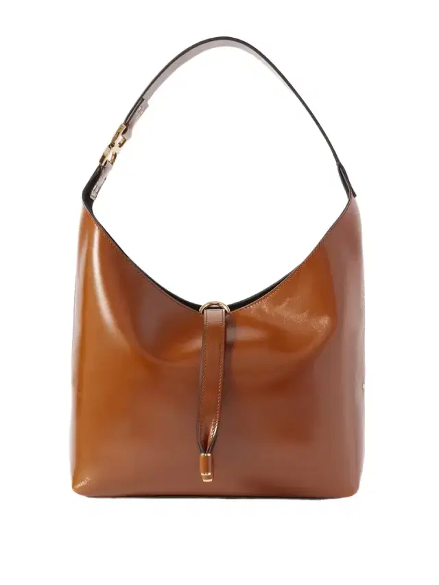Marcie Embellished Glossed Textured-leather Shoulder Bag